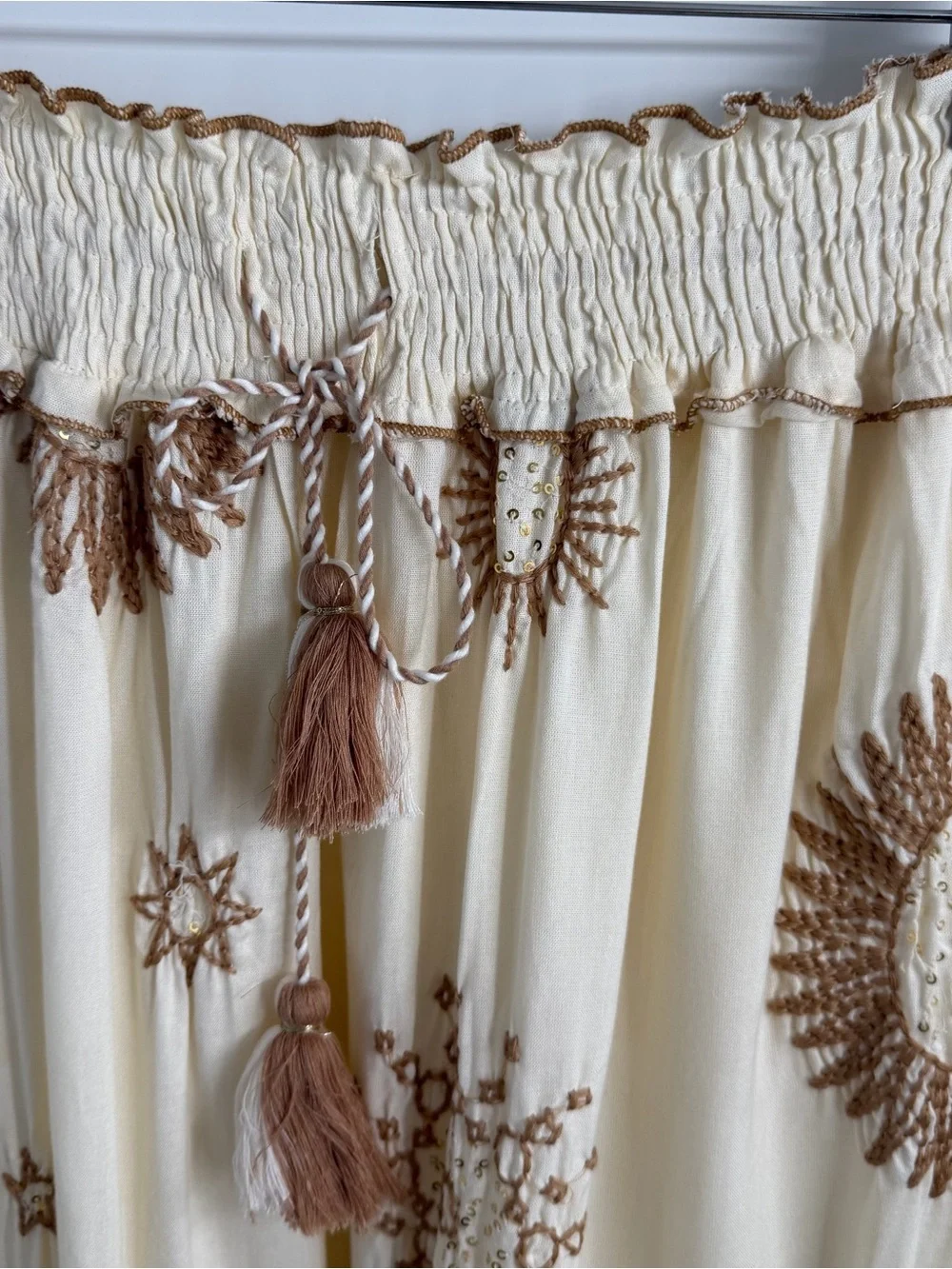 Zara Cream Boho Celestial Maxi Skirt - Picture 8 of 16